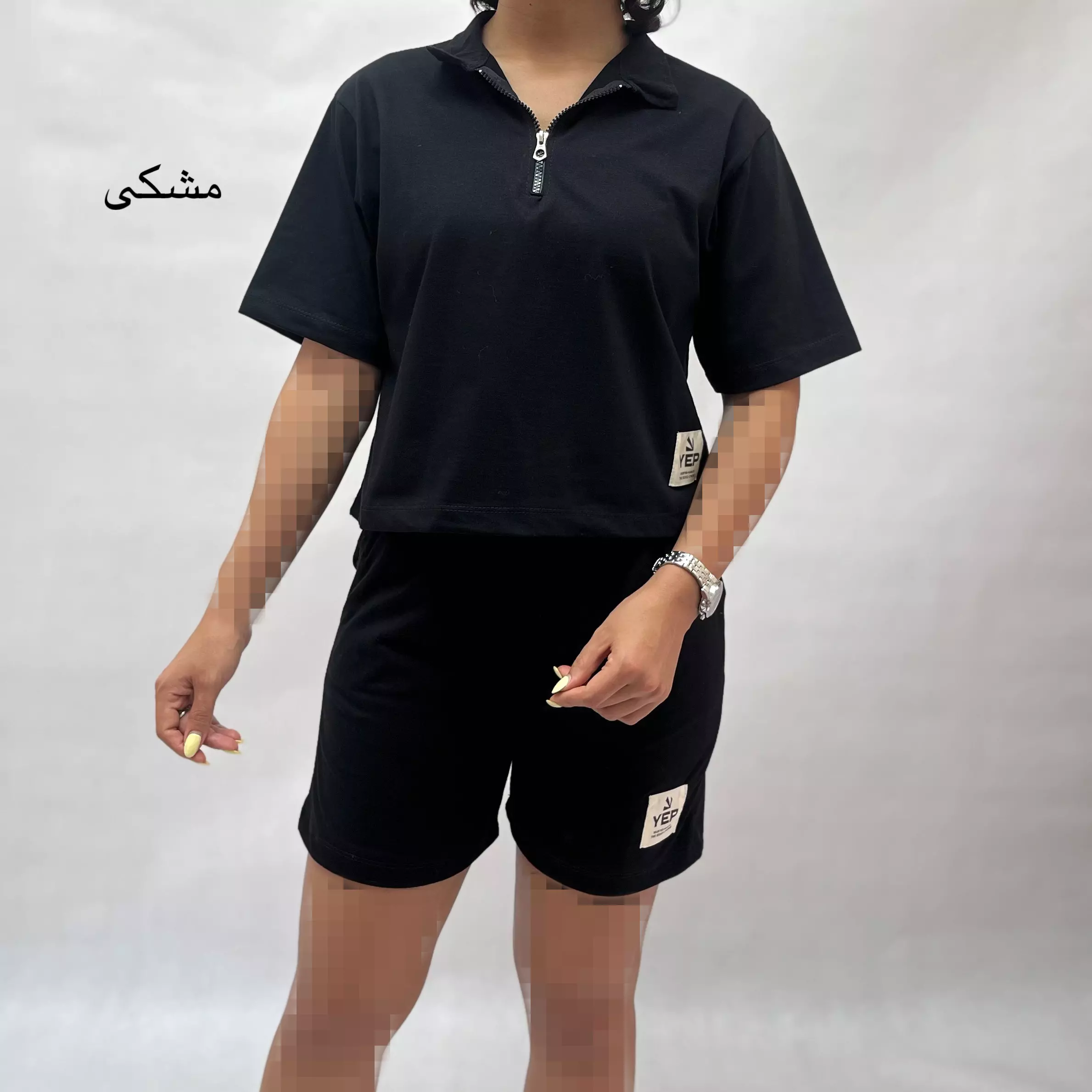 ست کراپ و شورتک نیم زیپ یپ 00812375961
